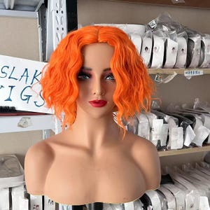 Perucas Chapeleiro Maluco Cosplay Perucas Tarrant Hightopp Perucas de desenho animado Perucas curtas laranja Perucas sintéticas Perucas de Halloween Perucas de RPG para mulheres e homens