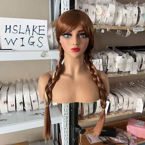 Wigs Princess Anna Wigs Cosplay Wigs Game Character Wigs Cartoon Wigs Brown Braided Wig Synthetic Wigs Roleplay wigs for Women