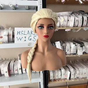 Wigs Princess Elsa Wigs Cosplay Wigs Game Movie Character Wigs Cartoon Wigs Braided Blonde Wig Synthetic Wigs Roleplay wigs for Women