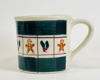Taza vintage de jengibre Hartstone: taza navideña de cerámica de los años 80