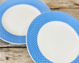 Villeroy and Boch Tippo Blue Set of 2 Small Bread and Butter Plates Vintage Dinnerware