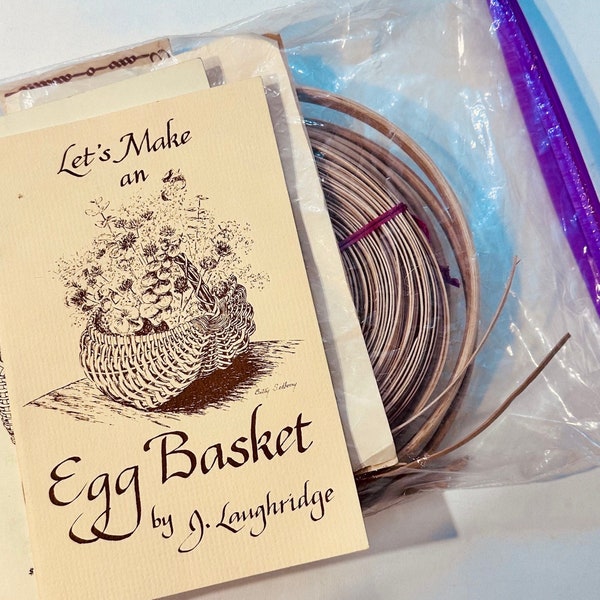 Vintage DIY Basket Weaving Kit for 8" Egg Basket, Unused - Fun Craft Project