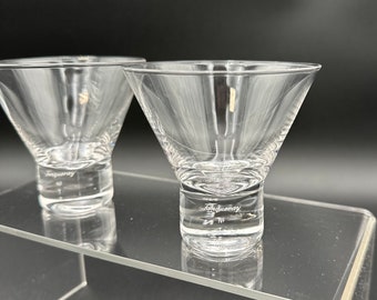 Zestaw 2 kieliszków do martini Tanqueray nr 10, vintage'owe kieliszki do koktajli na nóżce typu pillar