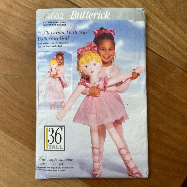 Butterick 4602 Ballerina Doll Pattern 36 Inch Tall Life Size I'll Dance With You 36 Inch Doll Sewing Pattern