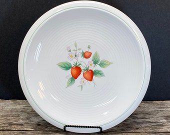 Mikasa Berries Three Platter 12" Chop Plate White with Red Strawberries Made in Japan