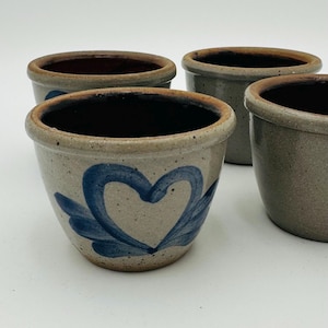 Vintage Salt Glazed Stoneware Ramekins - 1985 Beaumont Brothers Pottery - Americana Folk Art