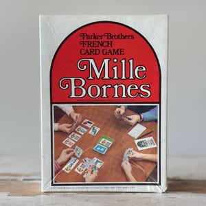 Juego de cartas francés vintage Mille Bornes – Parker Brothers, década de 1970 / Juego completo, clásico juego de carreras de autos