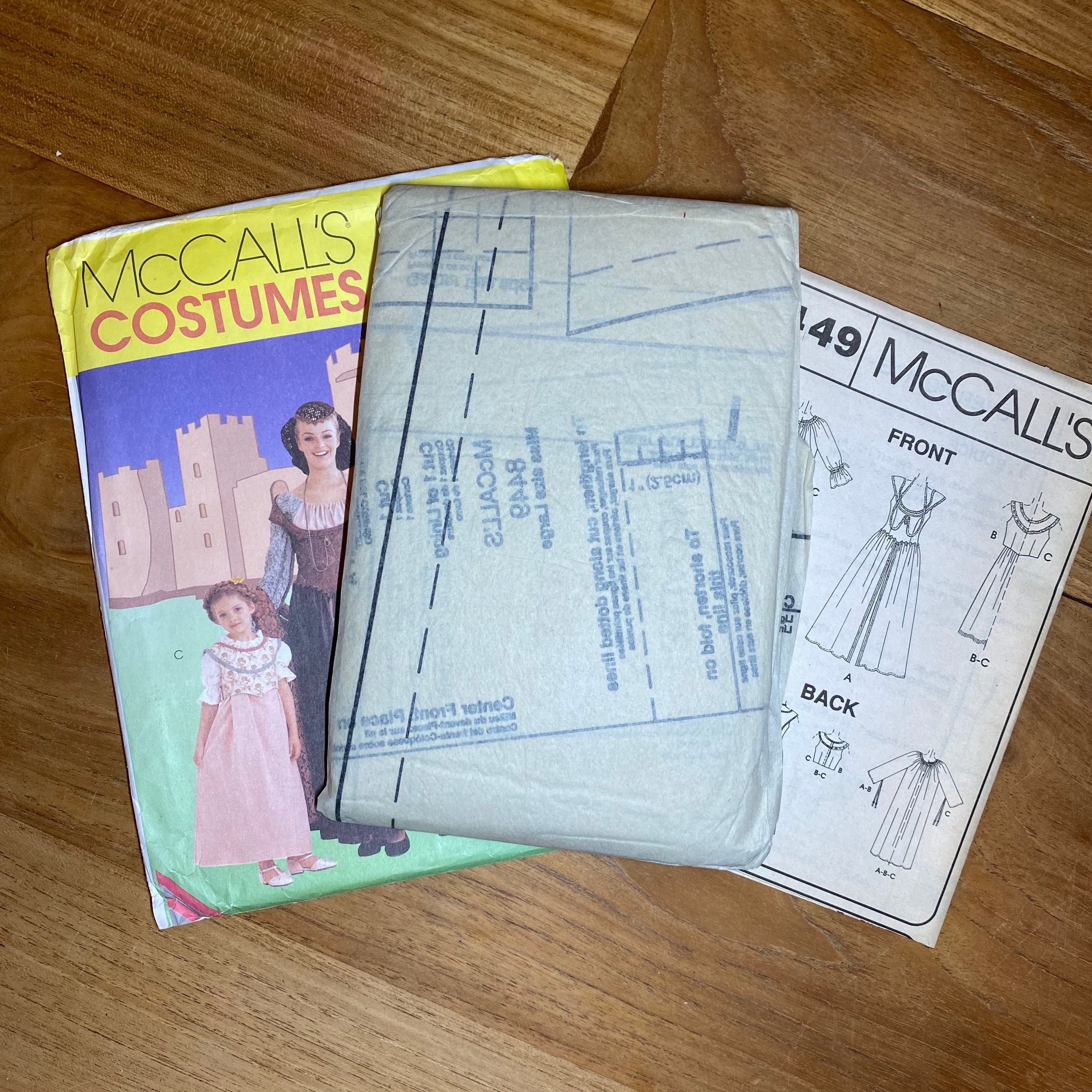 Mccalls 8449 Renaissance Dress Pattern Medieval Gown Costume UNCUT 16 ...
