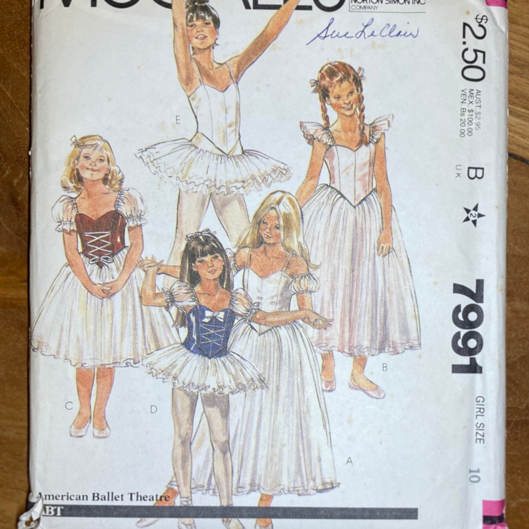 Mccall's 7991 Ballet Costume Pattern UNCUT Child's Size 10 American