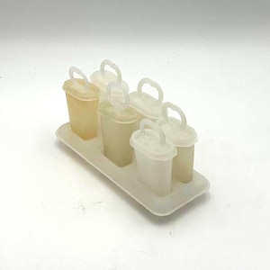 Vintage Tupperware Ice Tups Popsicle Molds – 6 Mold Set with Tray & Sticks – Used Classic Juice Pop Freezer Molds