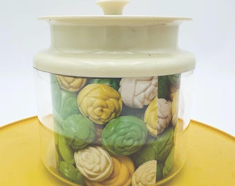花柄の特大ワインレッドタッパーウェア保存容器 - Etsy 日本