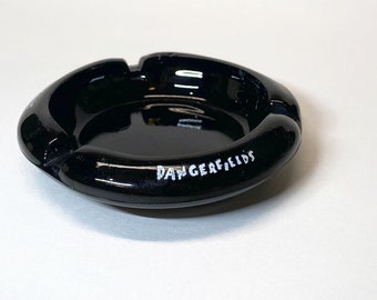 Dangerfield's NYC Ashtray Vintage Black Glass Ashtray from Rodney Dangerfield's Comedy Club in New York City NY