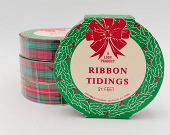 Vintage Tartan Karoband - Weihnachtskranz Paket, New Old Stock (6m)