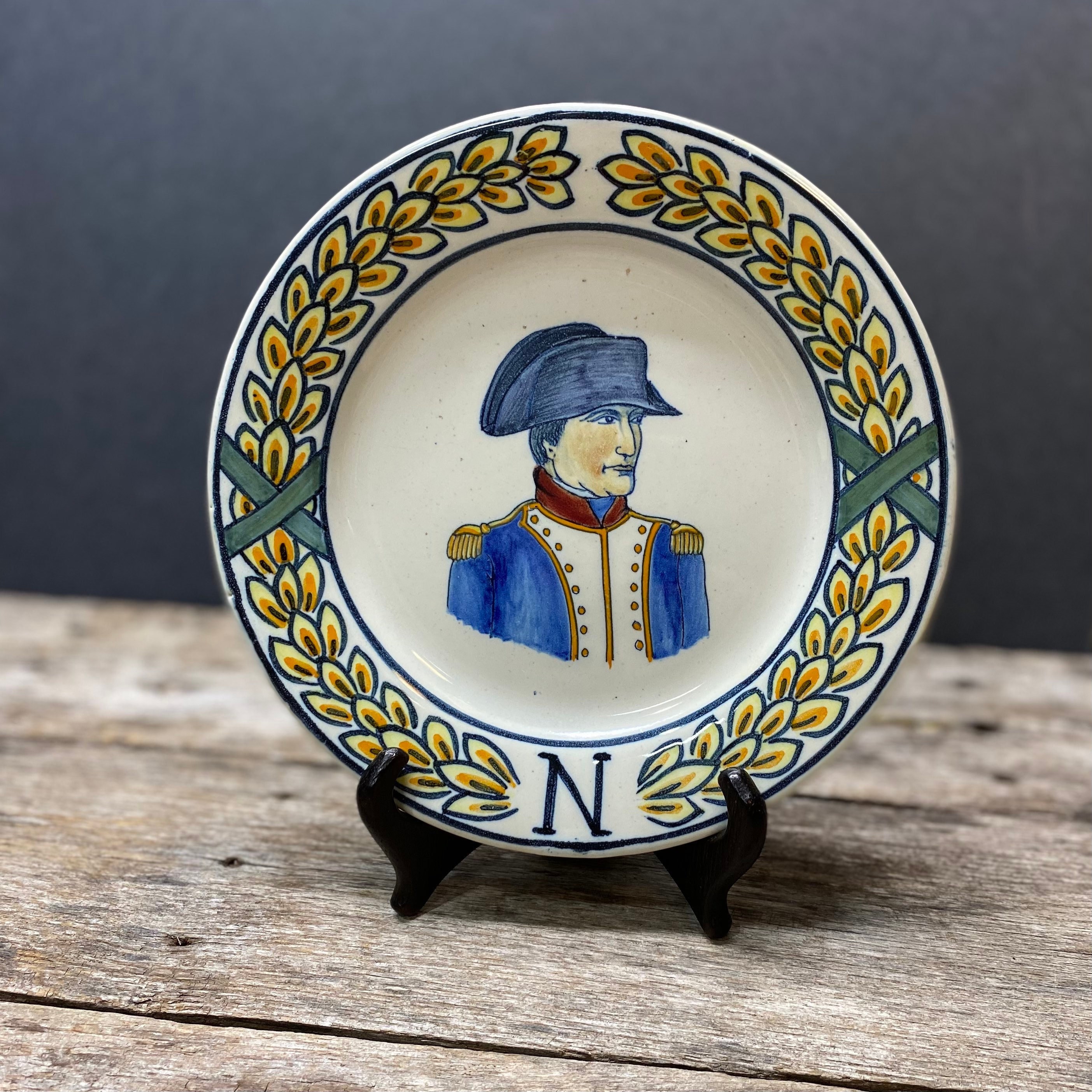 Vintage Henriot Quimper Napoleon Plate – French Faience Pottery