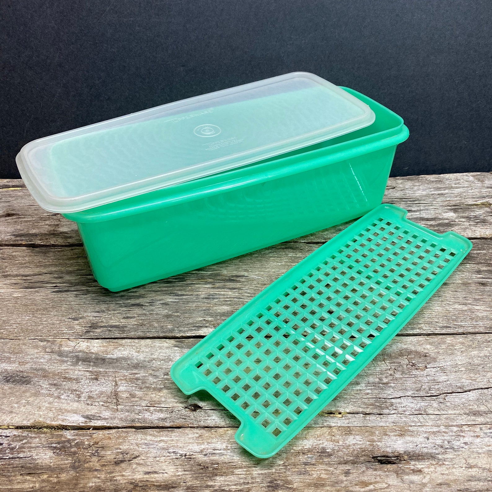 Vintage Tupperware Vegetable Keeper Jadite Green Produce Etsy