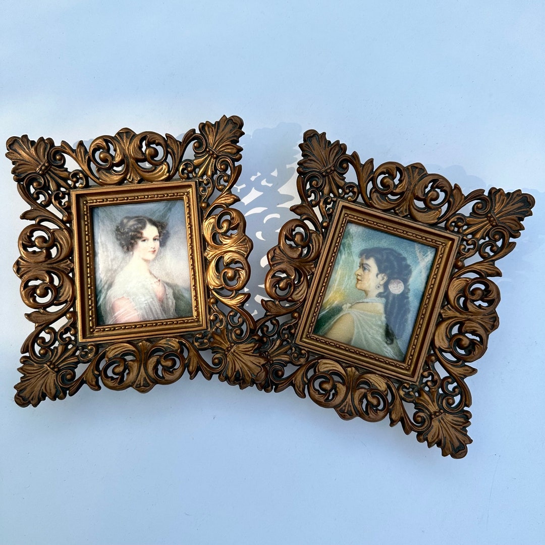 Vintage Cameo Creation Portrait Set, 1950s Victorian Ladies Wall Art ...