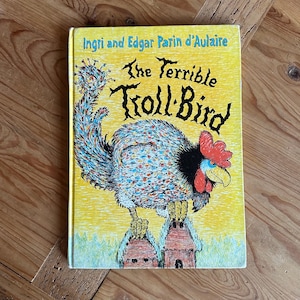 Vintage Children&#39;s Book – The Terrible Troll-Bird – 1976 d&#39;Aulaire Hardcover – Oversize Nordic Folk Tale