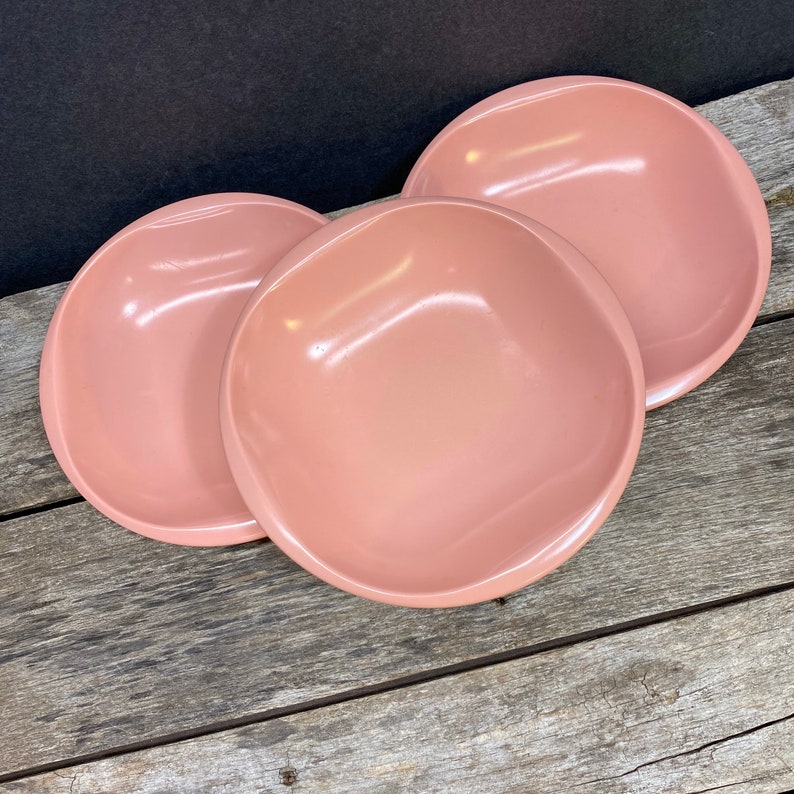 Vintage Boontonware Belle Pink Soup Bowls set of 3 Mid Etsy