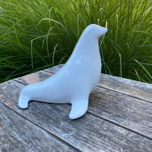 Vintage Goebel Seal Figurine: 1984 West Germany Ceramic Coastal Decor