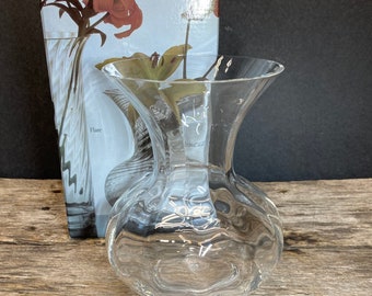 Dartington Crystal Glass Vase  Ripple Vase in Original Box Vintage 1980's Clear Glass Vase