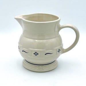 Vintage Longaberger Woven Traditions Pitcher: 64 oz Farmhouse Stoneware Vase