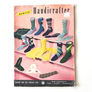1949 Bernat Knitting Book: Vintage Socks, Anklets & Accessories Patterns