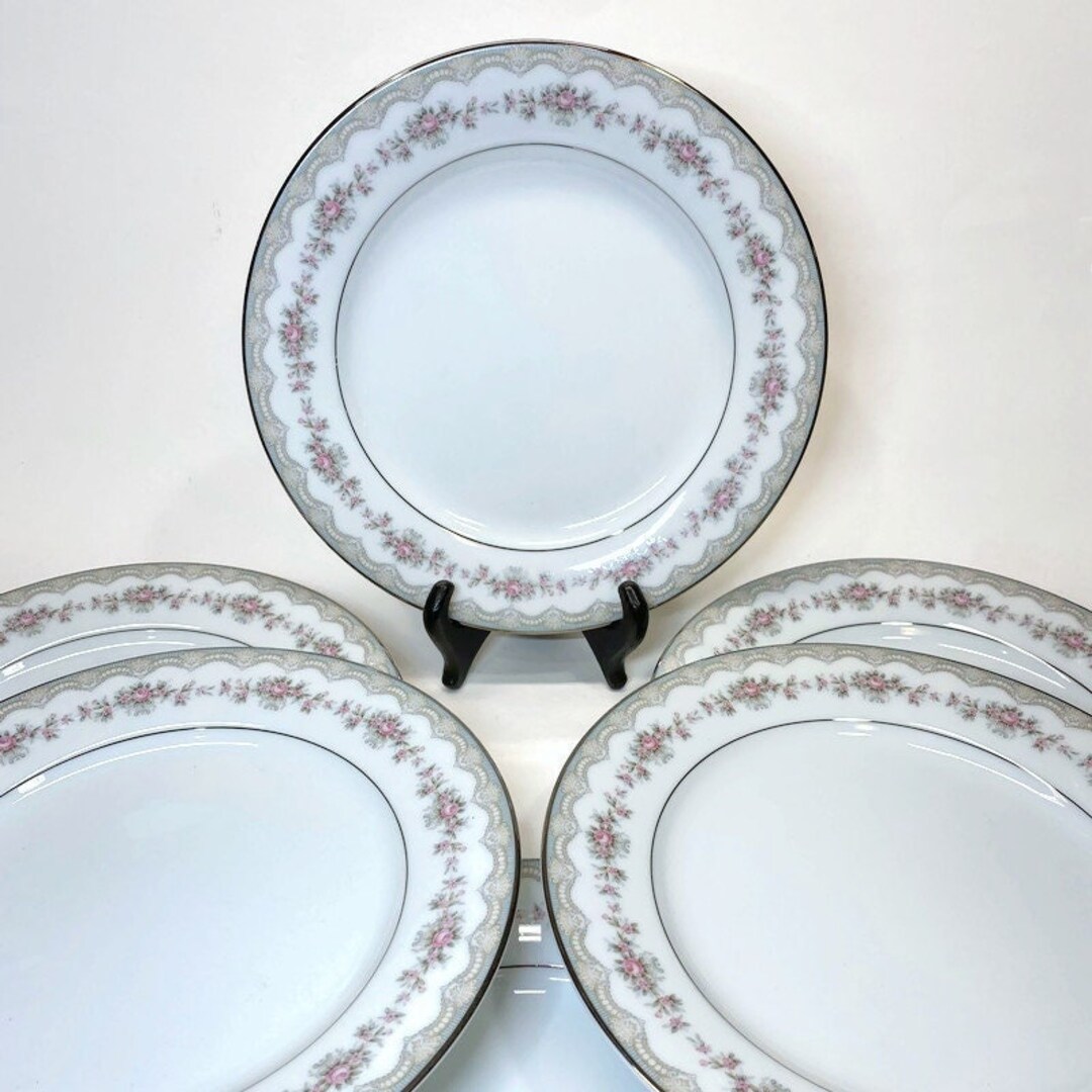 Noritake Glenwood Salad Plates Set of 6 Porcelain Salad Plates 8 3/8