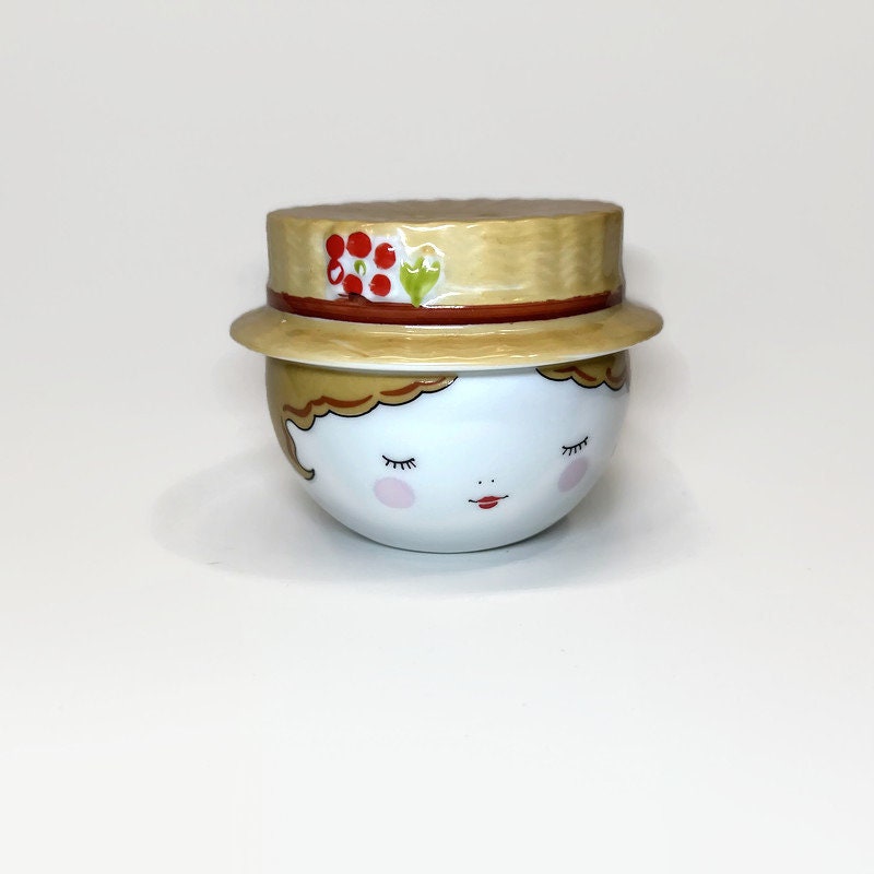 Girl With a Straw Hat Salt Shaker Kitschy Décor Single Salt Shaker 