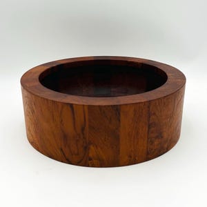 Vintage Dansk Teak Bowl – Jens Quistgaard IHQ – 1960s Danish Modern Salad Bowl – Staved Wood – Made in Denmark