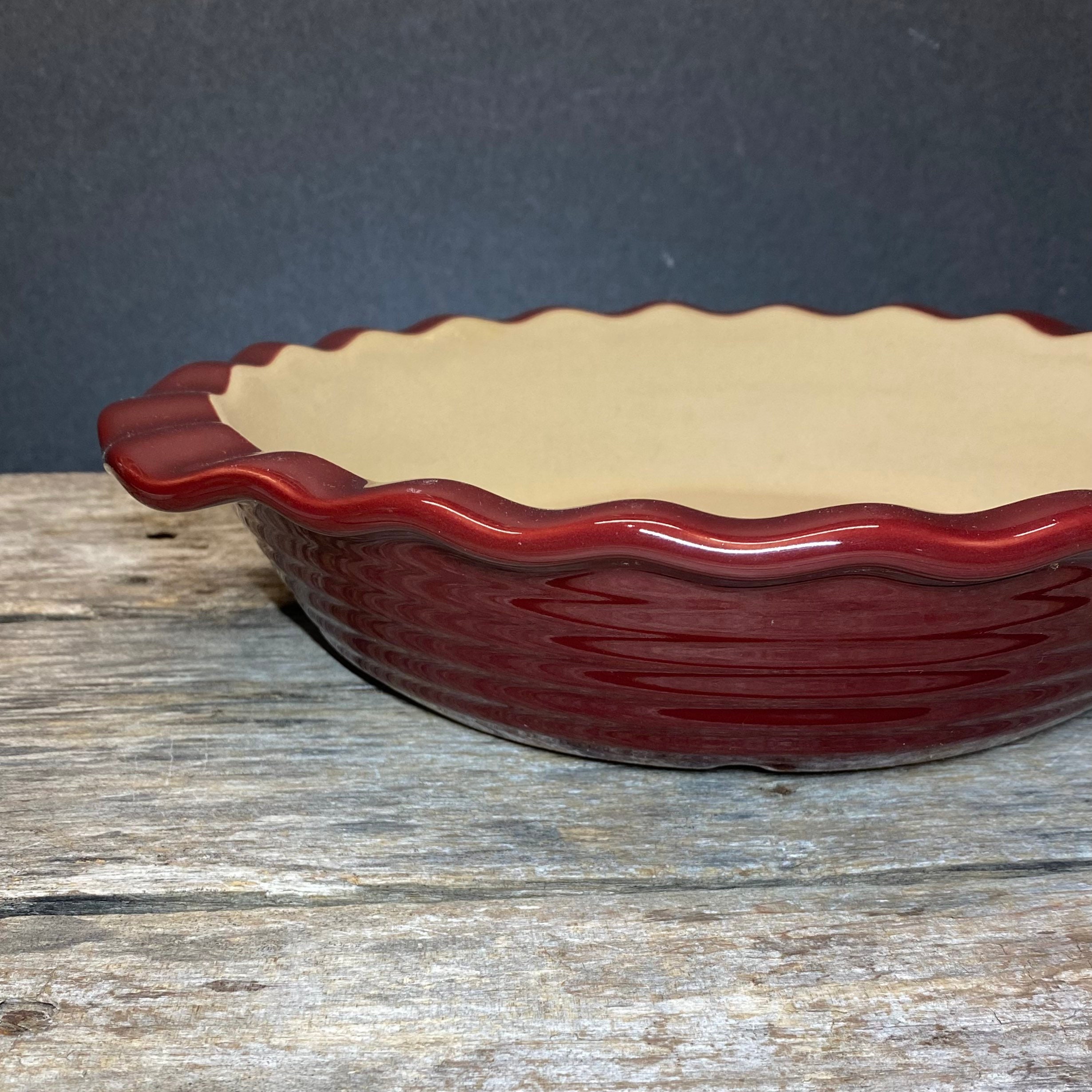 Pampered Chef Stoneware ~ 8 Round Cranberry Casserole Pie Baker Dish