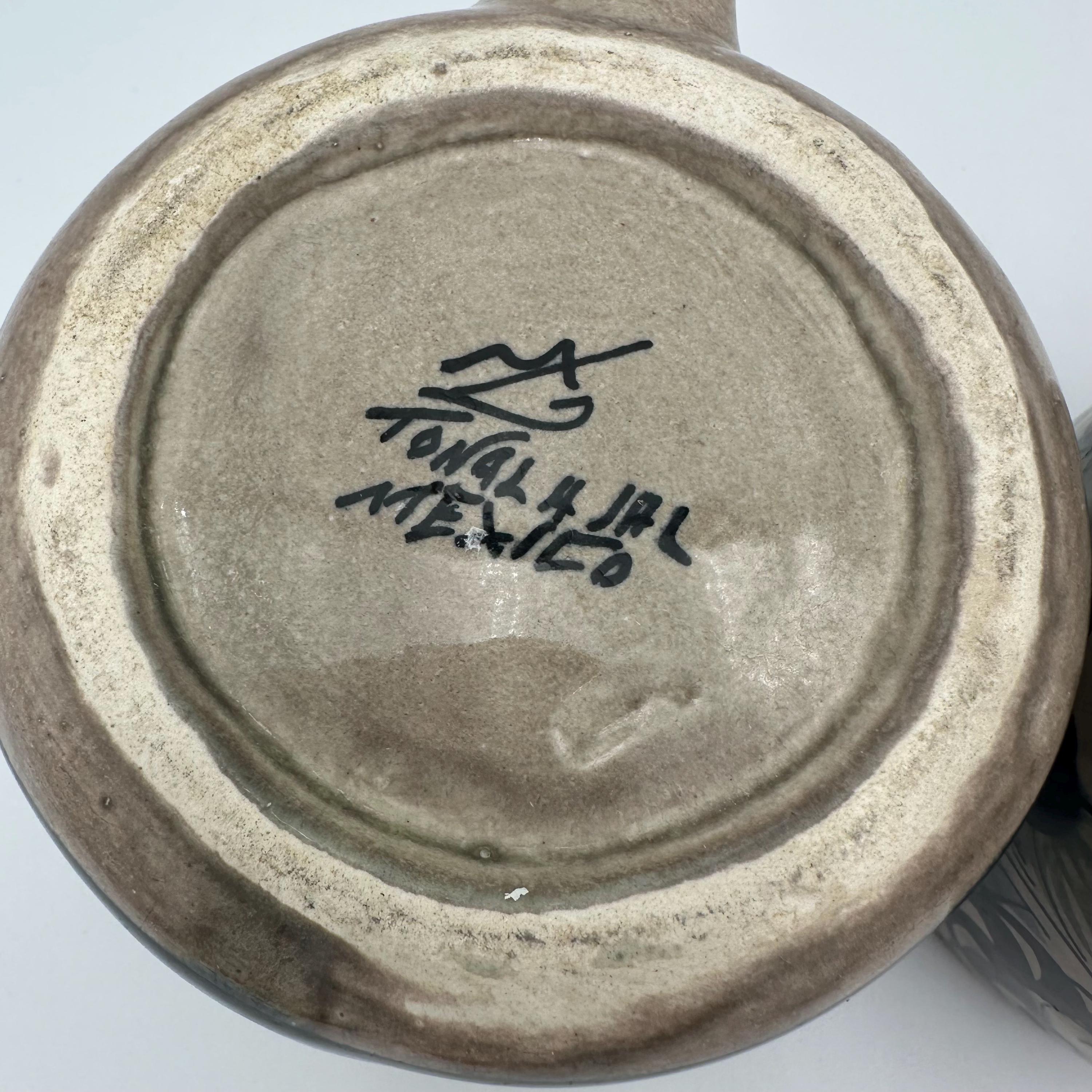 ヴィンテージ トナラ マグカップ 2個セット – 手描きのメキシコ民芸品 