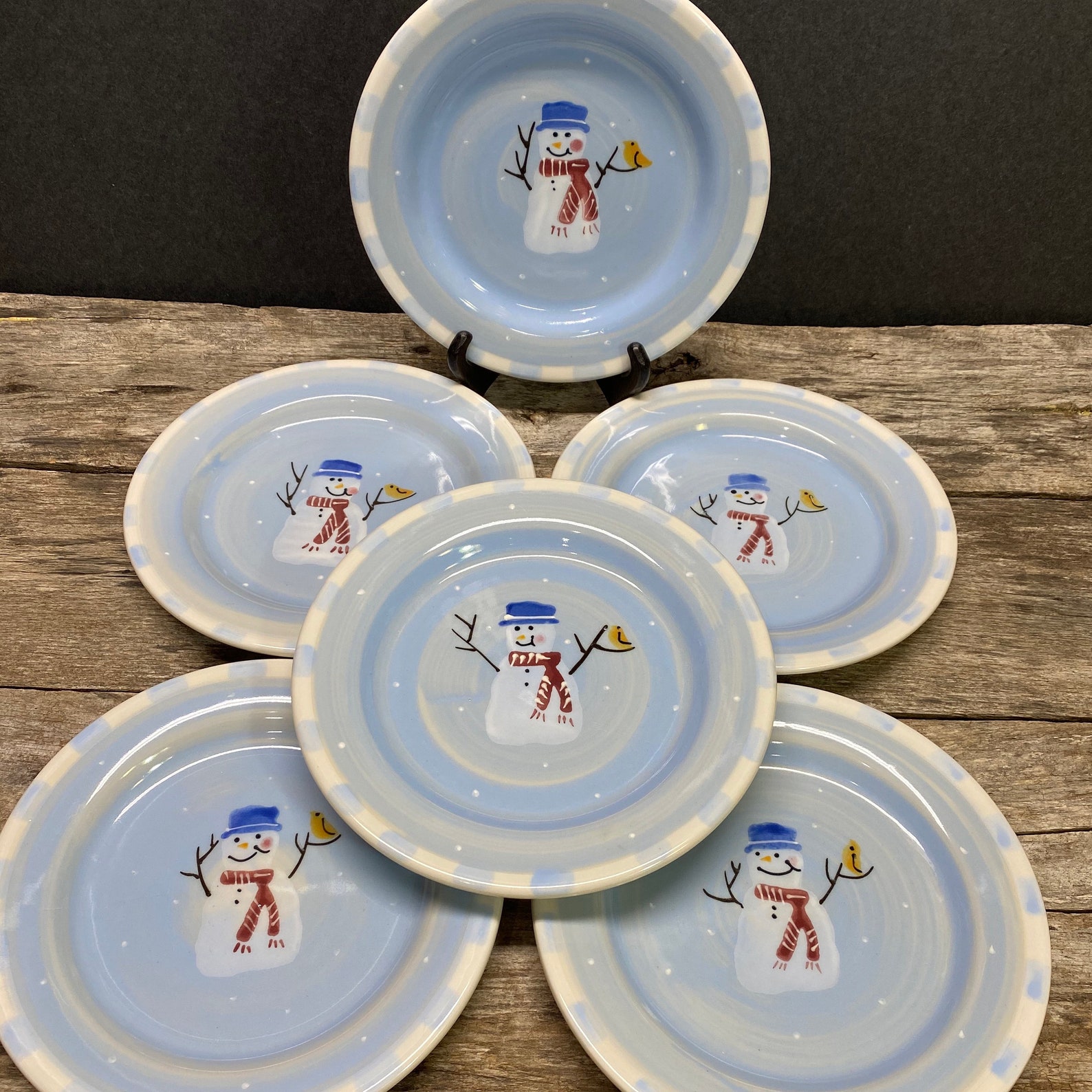 Hartstone Snowman Plates Snow People Lunch Plate One Etsy