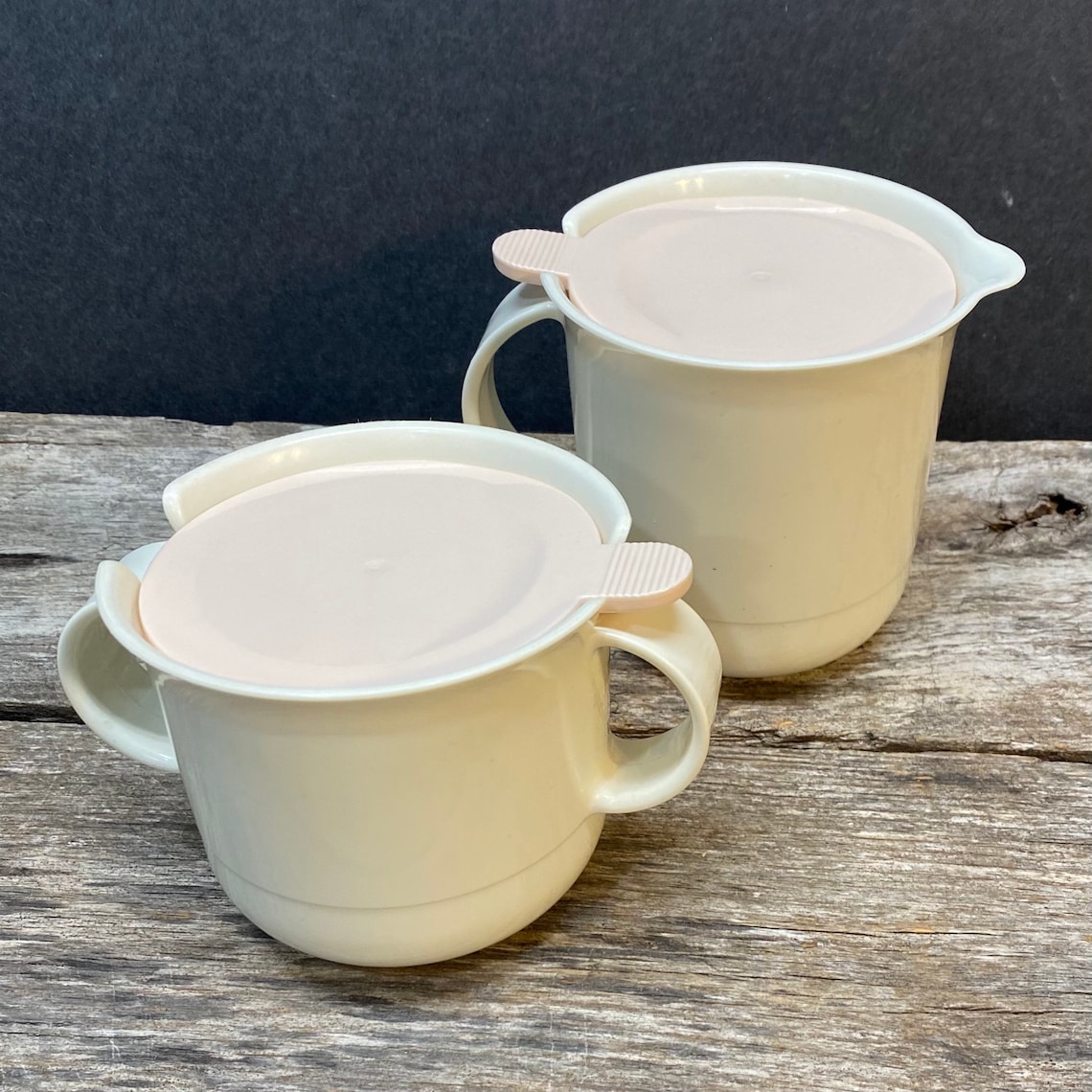 Tupperware Sugar Bowl & Creamer Set Ivory and Light Pink Etsy