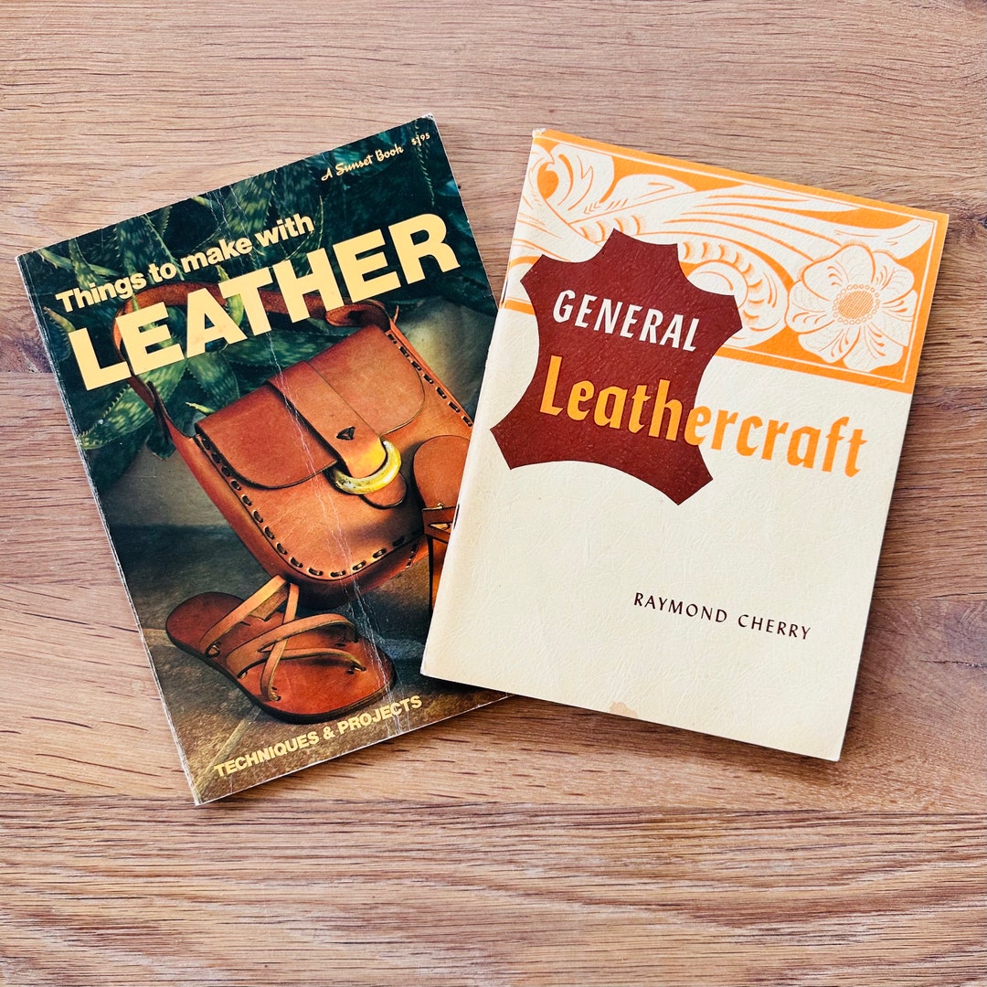 Set of 2 Leathercraft Vintage Books Things to Make With Leather AND
