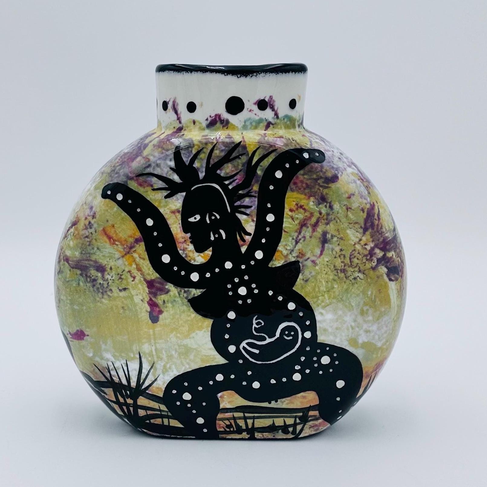 Native American Pottery, Mana Pottery Vase From Peyote Way, Artist