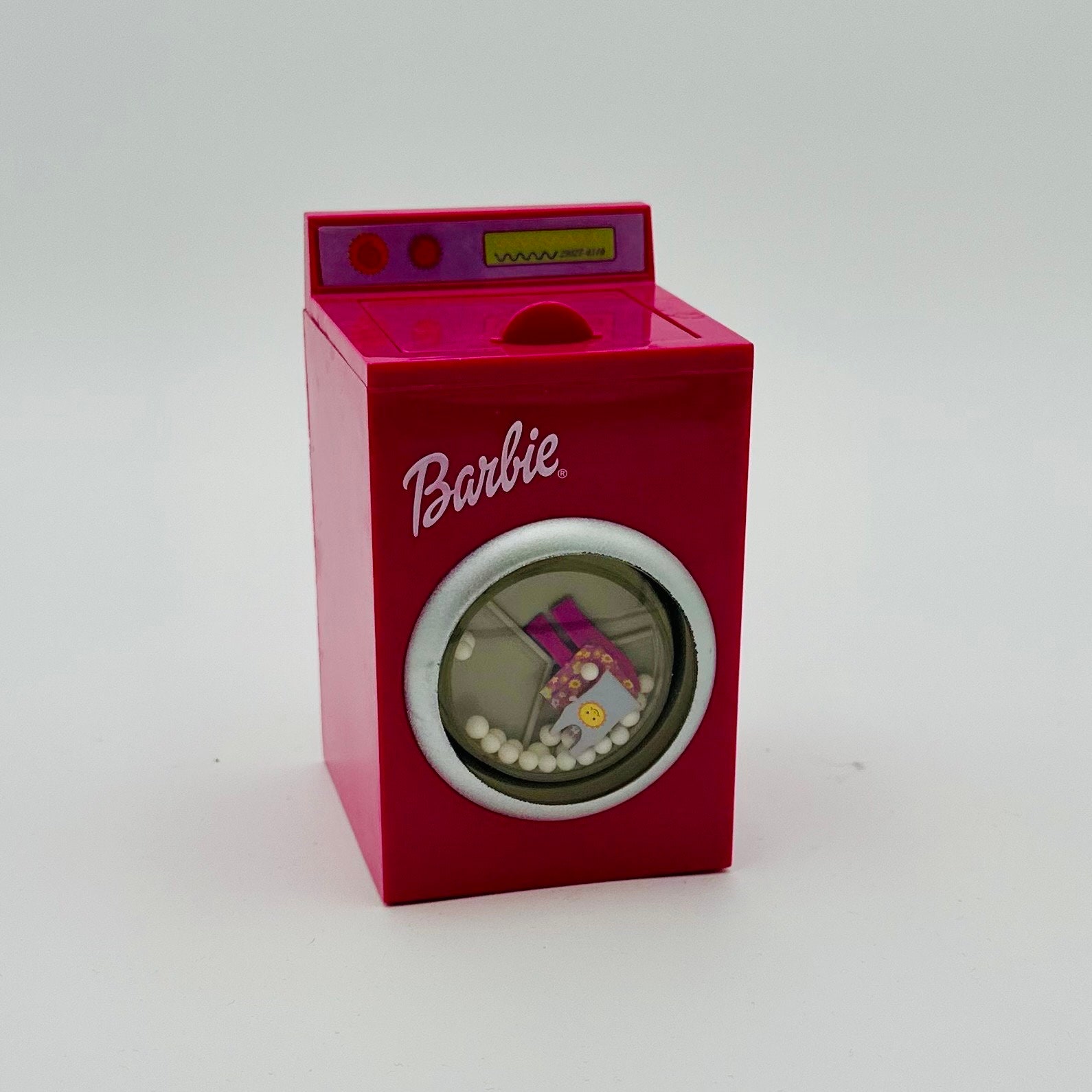 Accessorio per bambola lavatrice Barbie vintage rosa a carica