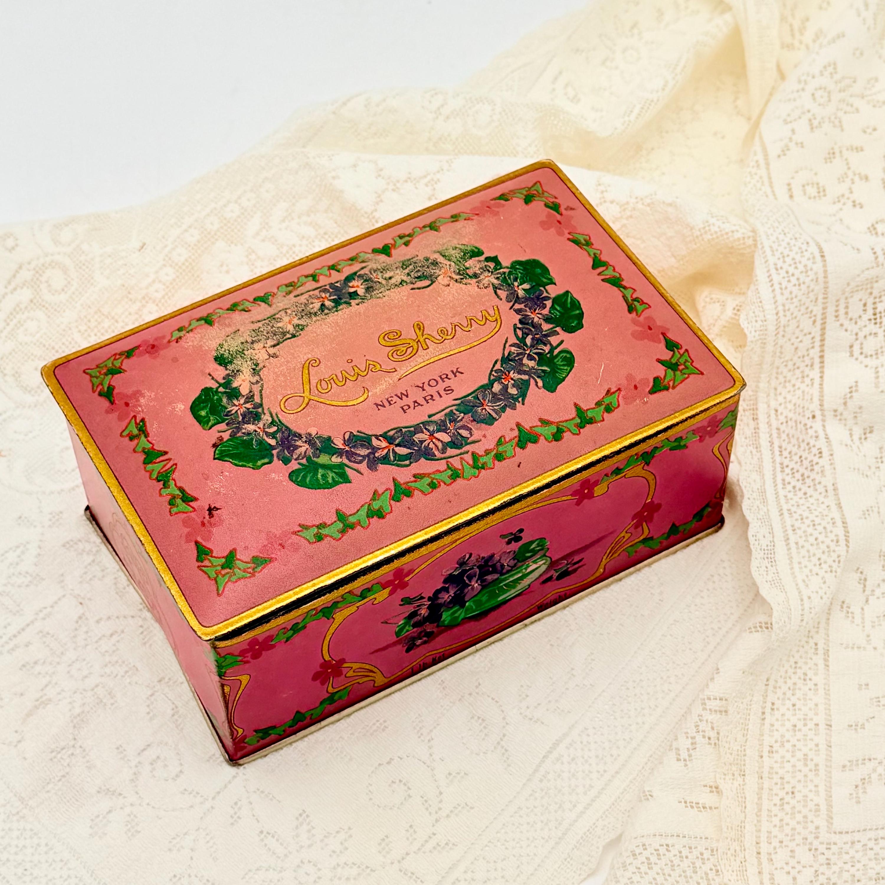 フランスアンティーク　ルイスシェリー　ティン缶　大　USアンティーク Louis Sherry Tin - Etsy