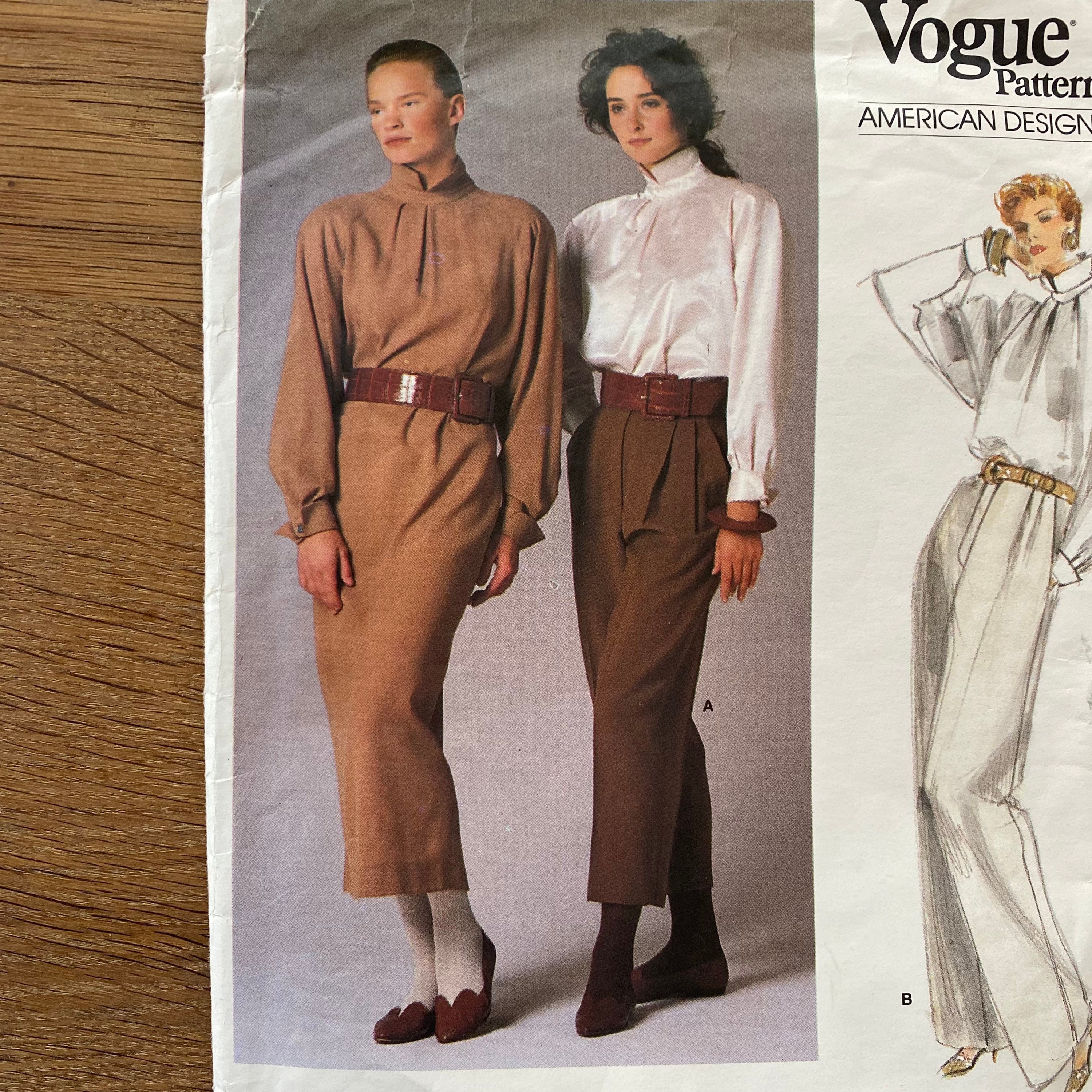 Vogue 1774 Perry Ellis Sewing Pattern: 1980s Dress, Top & Pants - Size ...