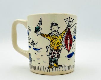 Taza vintage de Stavangerflint – Cerámica noruega de mediados de siglo, diseño de Inger Waage