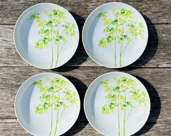 Set of 4 Mikasa Tree Tops  Dessert Bowls 1970s Fine China Dinnerware