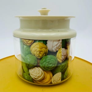 Vintage Tupperware Ultra Clear Kanister 3 3/4 Tassen / 0,9L Acrylbehälter mit Druckknopfdeckel, kleine Gegenstücke Aufbewahrungsglas