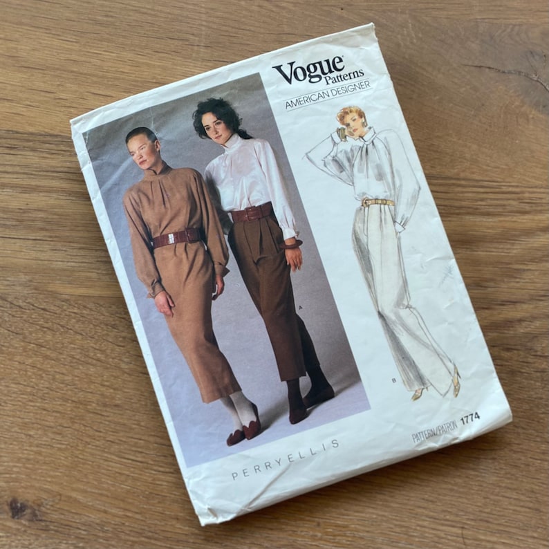 Vogue 1774 Perry Ellis Sewing Pattern: 1980s Dress, Top & Pants - Size ...