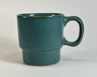 Bennington Potters Stacking mug Teal green Bennington Vermont by David Gil