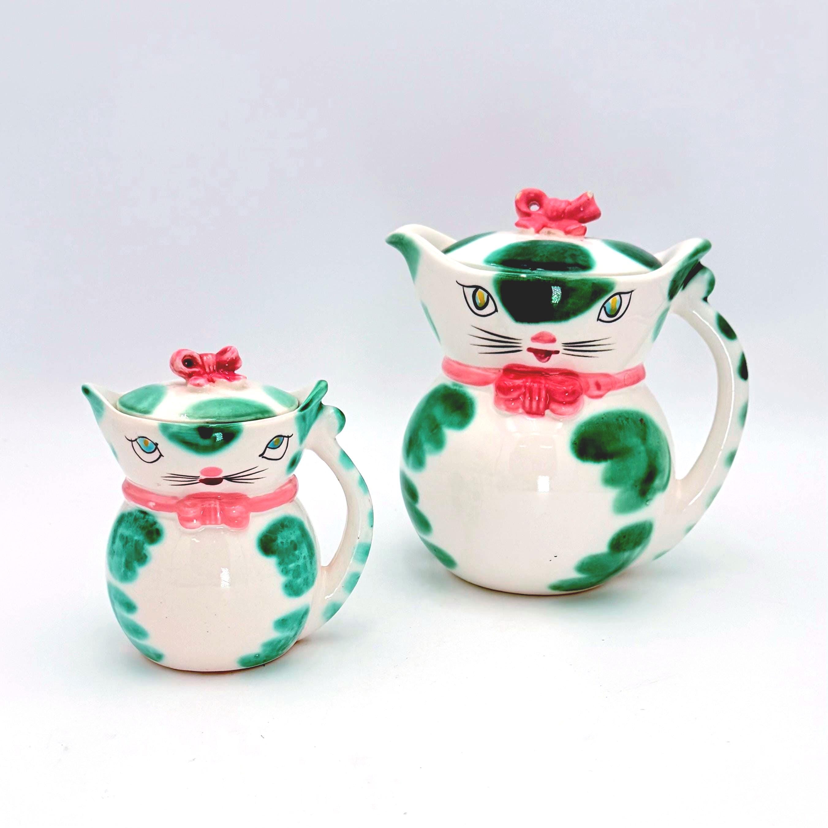 Mid Century Kitty Teapot and Sugar Set – Lipper & Mann 1950s Japan