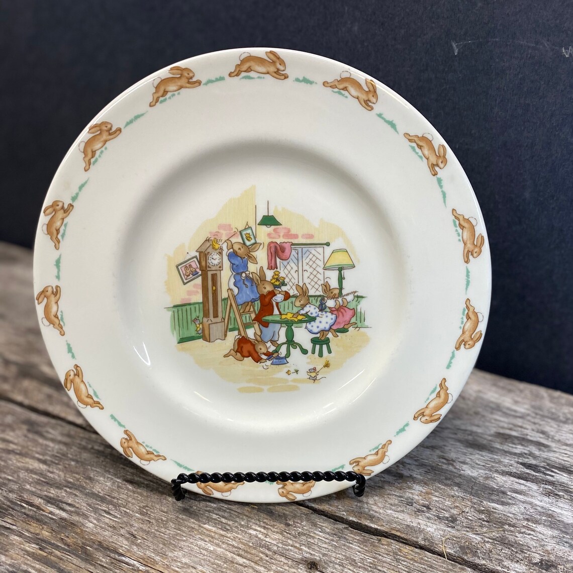 Bunnykins Plate by Royal Doulton Dusting Small Plate 8 Inch Etsy