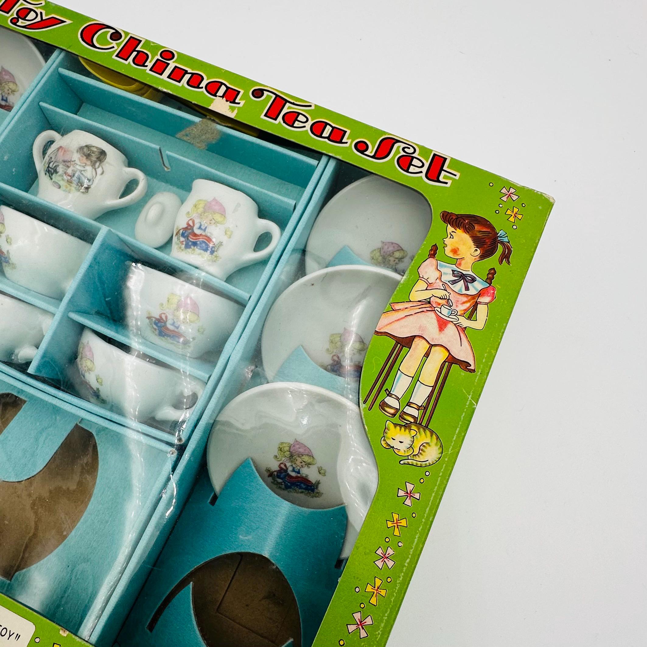 Vintage Childs Tea Set Japan Toy China Tea Party Set in Box Mid