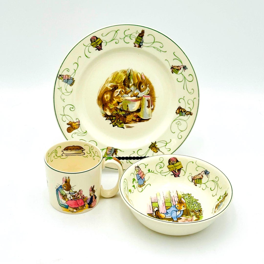 Vintage Peter Rabbit Wedgwood Children’s Dinnerware Set – 1960s Beatrix ...
