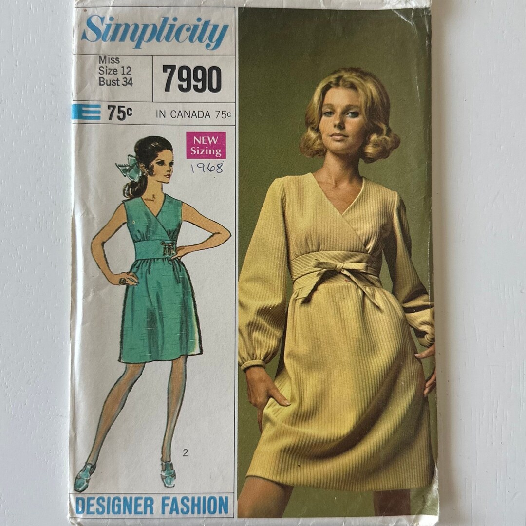 Simplicity 7990 Sewing Pattern 1960s Mod A-line Dress UNCUT Pattern ...