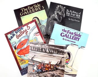 Vintage Far Side boekencollectie Gary Larson komische humor paperback bundel jaren 80 jaren 90 cartoon boeken set van 5