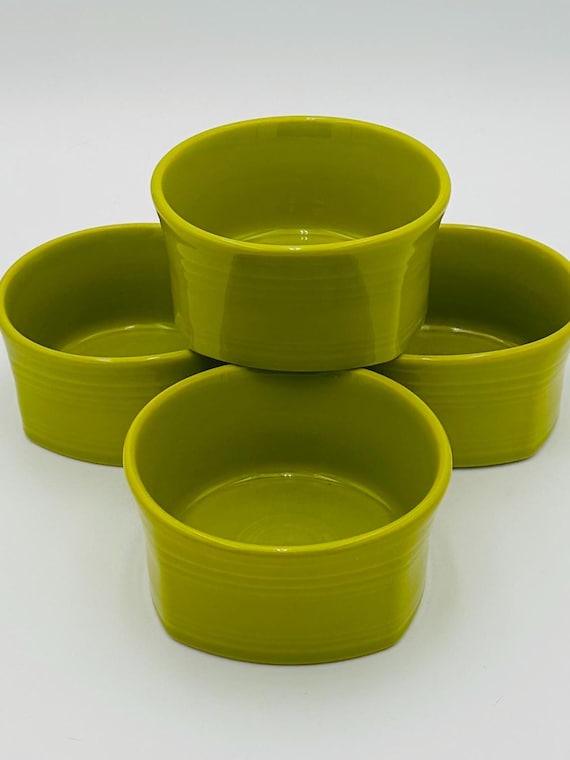 Fiesta Lemongrass Bowls: Set of 4, Chartreuse Lime Green, HLC USA